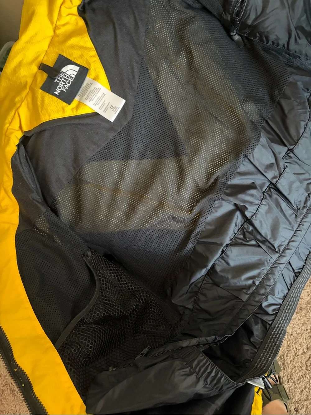 Vintage The North Face Extreme Light Ski Jacket Men's 12 Yellow Black HEAVY
